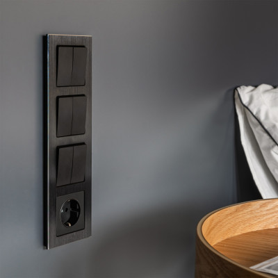 Рамка Aluminium черный алюминий W0041708