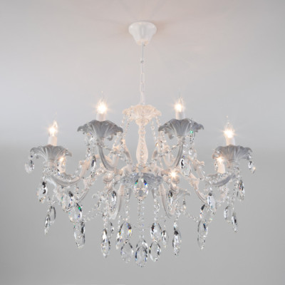 Подвесная люстра Veletta 10108/8 белый/прозрачный хрусталь Strotskis